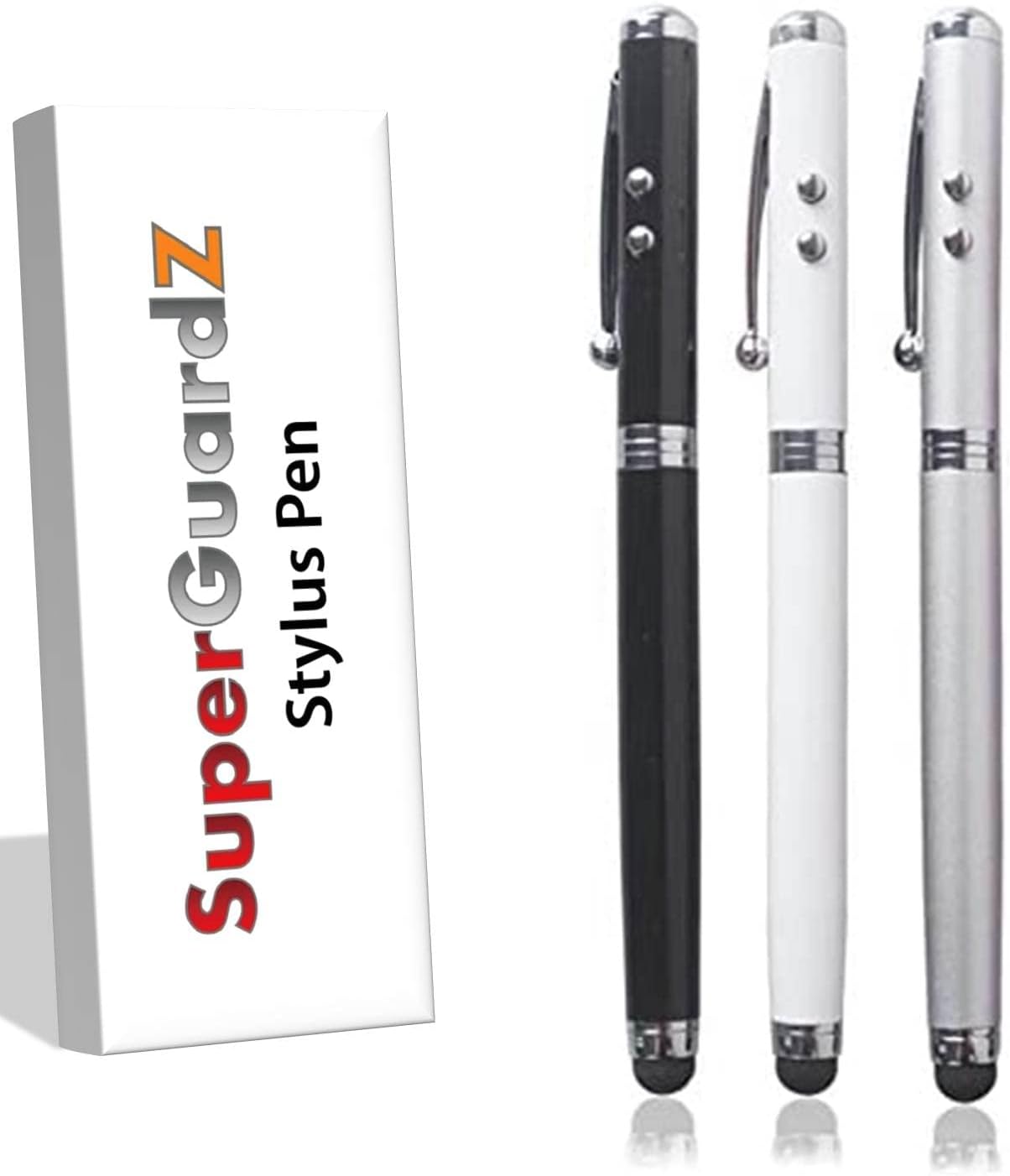 Stylus Pen, [3 Pcs] 4-in-1 Universal Touch Screen Stylus + Ballpoint Pen + Pointer + LED Flashlight for Smartphone/Tablets iPad iPhone Samsung etc + Extra Battery